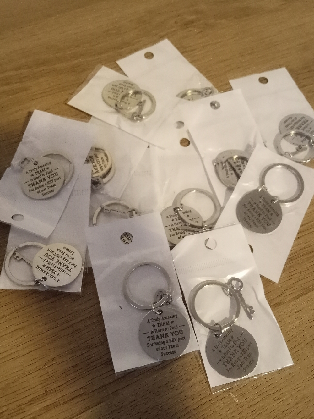Silver Round "Thank You" Keychain - Multi-Pack Of 12 Pieces ~ Free Shipping! ☆